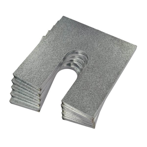 PreGalvanised Steel Horseshoe Shim 50mm x 50mm x 2mm Thick M20 Metal